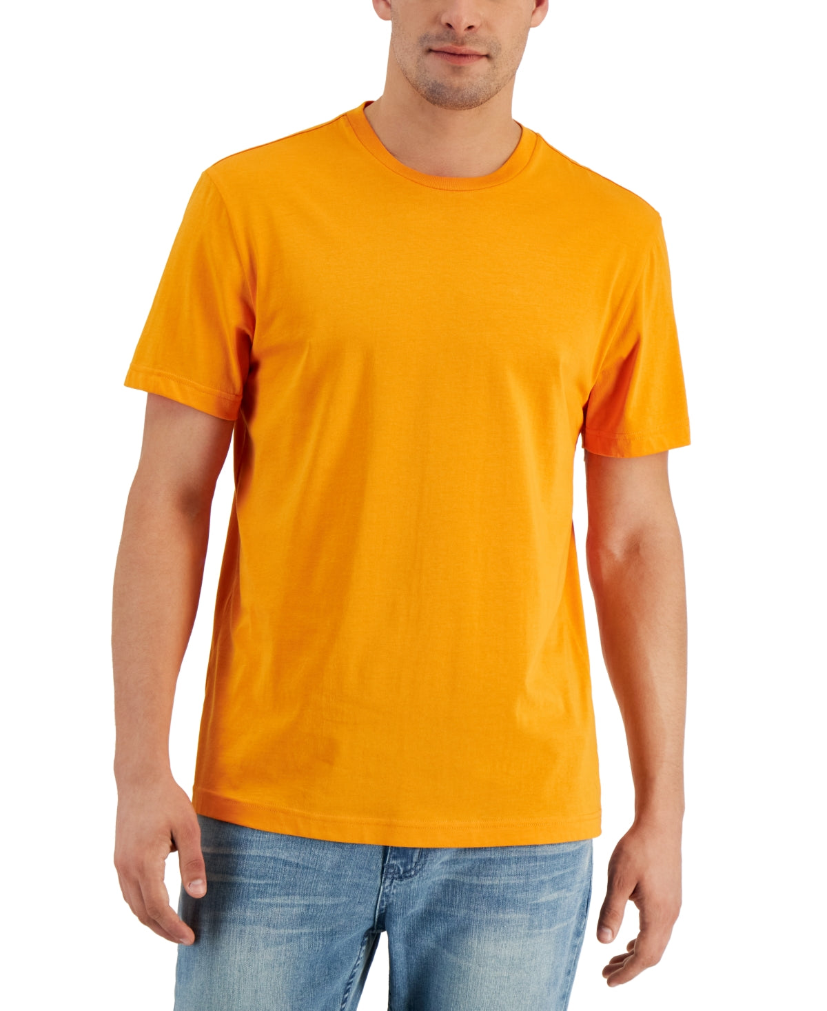 Mens Cotton Crewneck Tshirt Club Room Orange Xxl