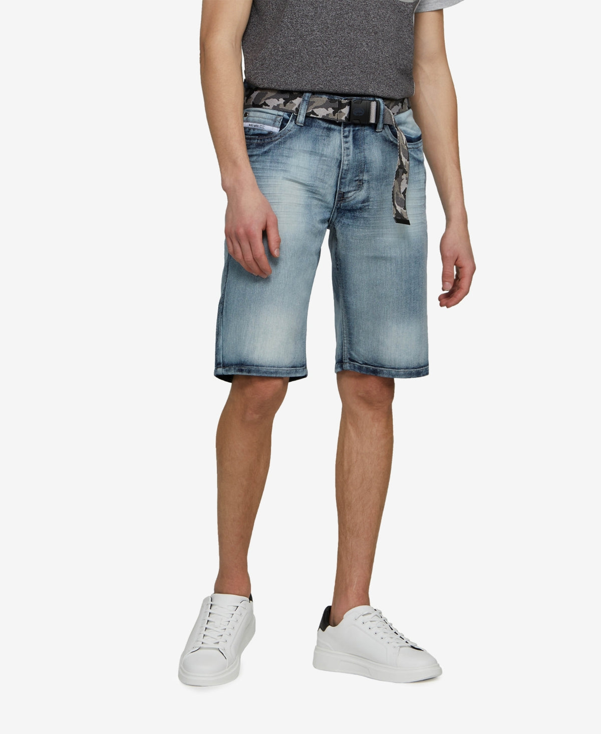 Ecko Unltd Ecko Unltd Mens Feeling Fresh Denim Shorts with Belt  Blue 38