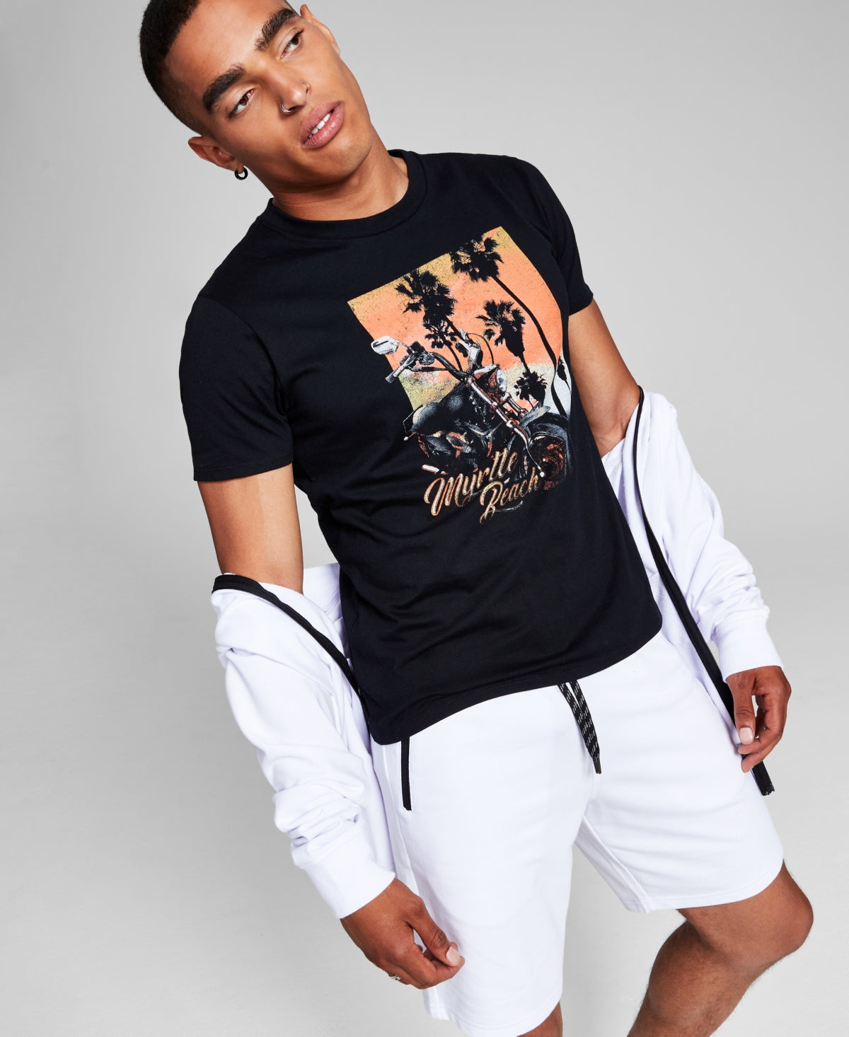 And Now This Mens Myrtle Beach Graphic Short Sleeve T shirt  Black Medium