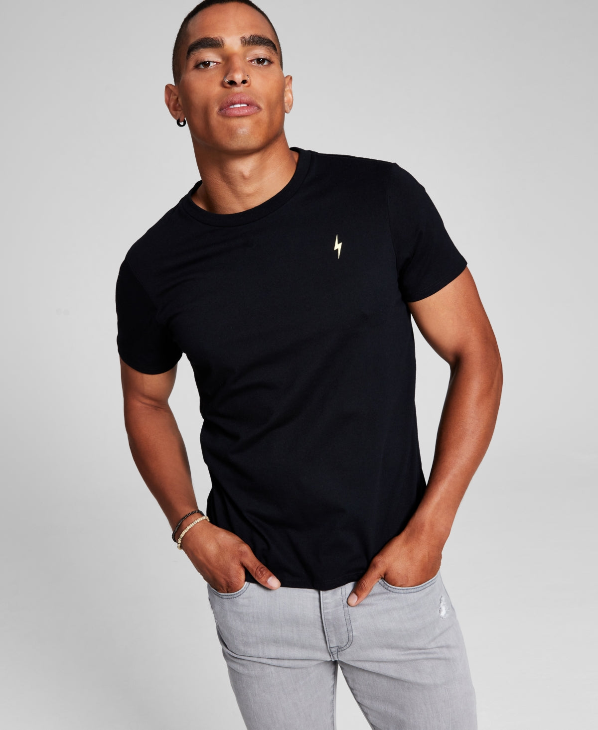 And Now This Mens Black Lightning T shirt Black XL