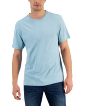 Club Room Mens Cotton Crewneck Short Sleeve T Shirt Pale Glass Blue XXL