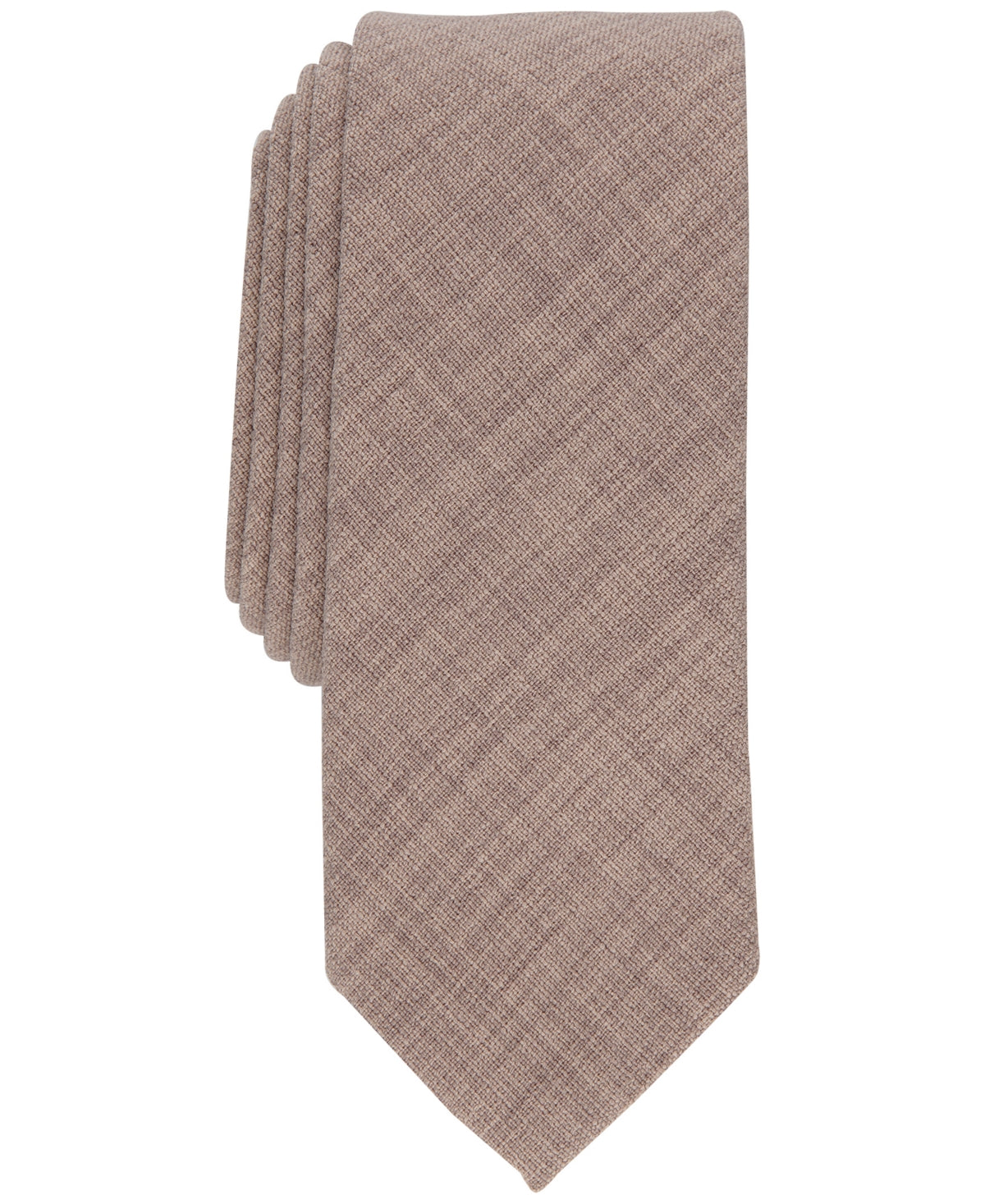 Bar III Mens Barclay Solid Taupe Brown Tie Necktie