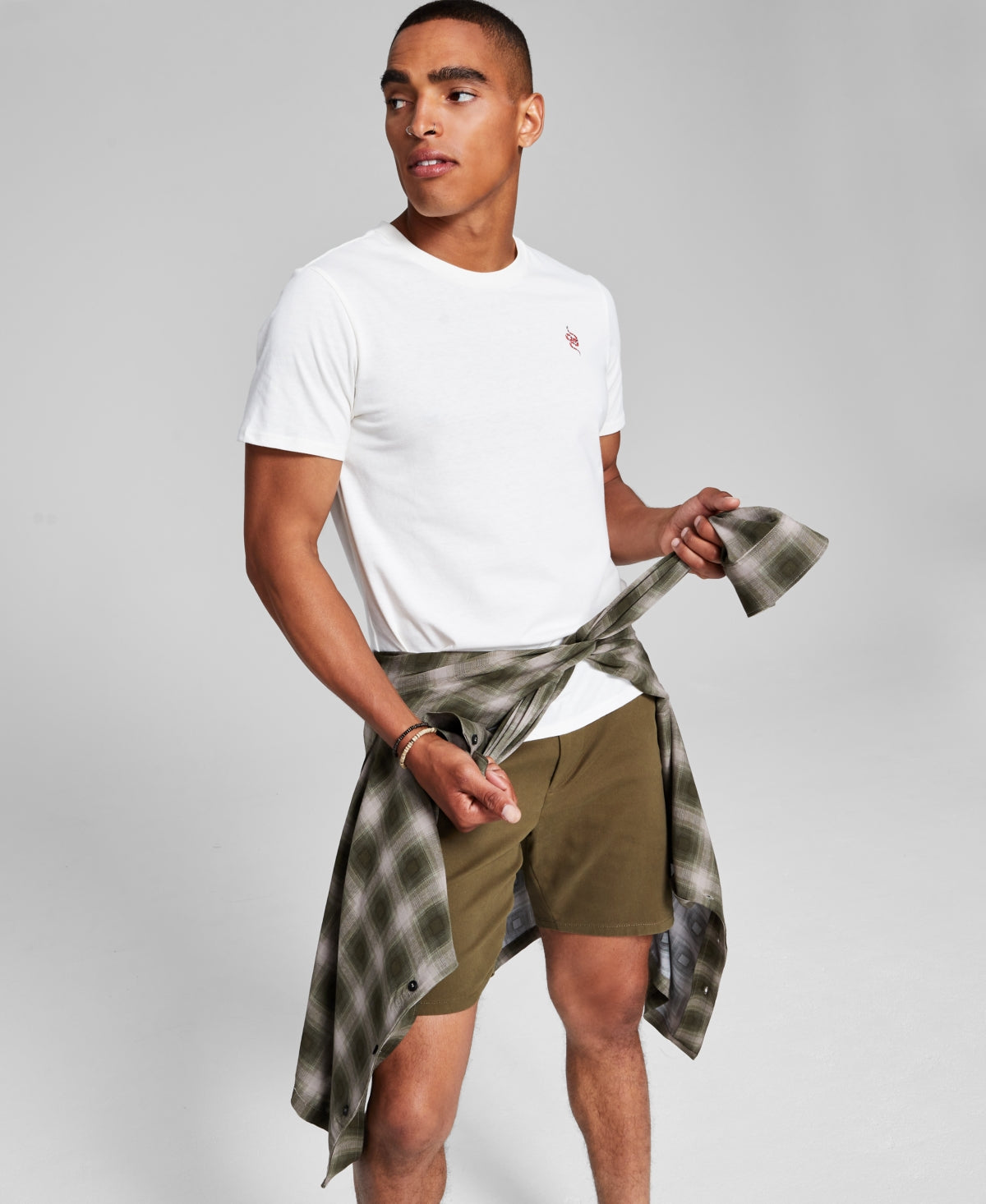 And Now This Men's Snake Print Short Sleeve T Shirt White Large