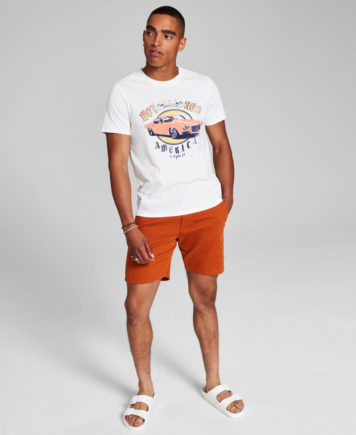 And Now This Men's Daytona Beach Graphic Short Sleeve T-Shirt White Large