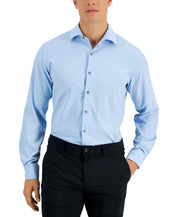 Club Room Mens Regular fit Dress Shirt XL 17 in 32-33 Blue Solid