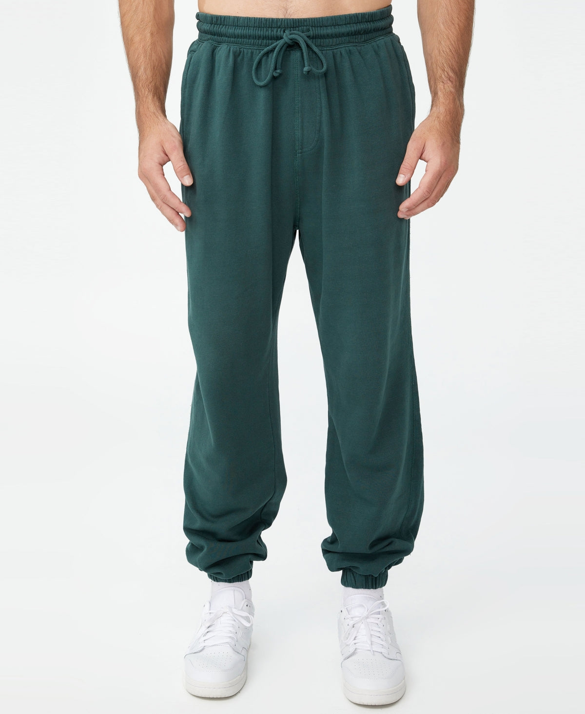 COTTON ON Mens Loose Fit Track Pants Green Medium