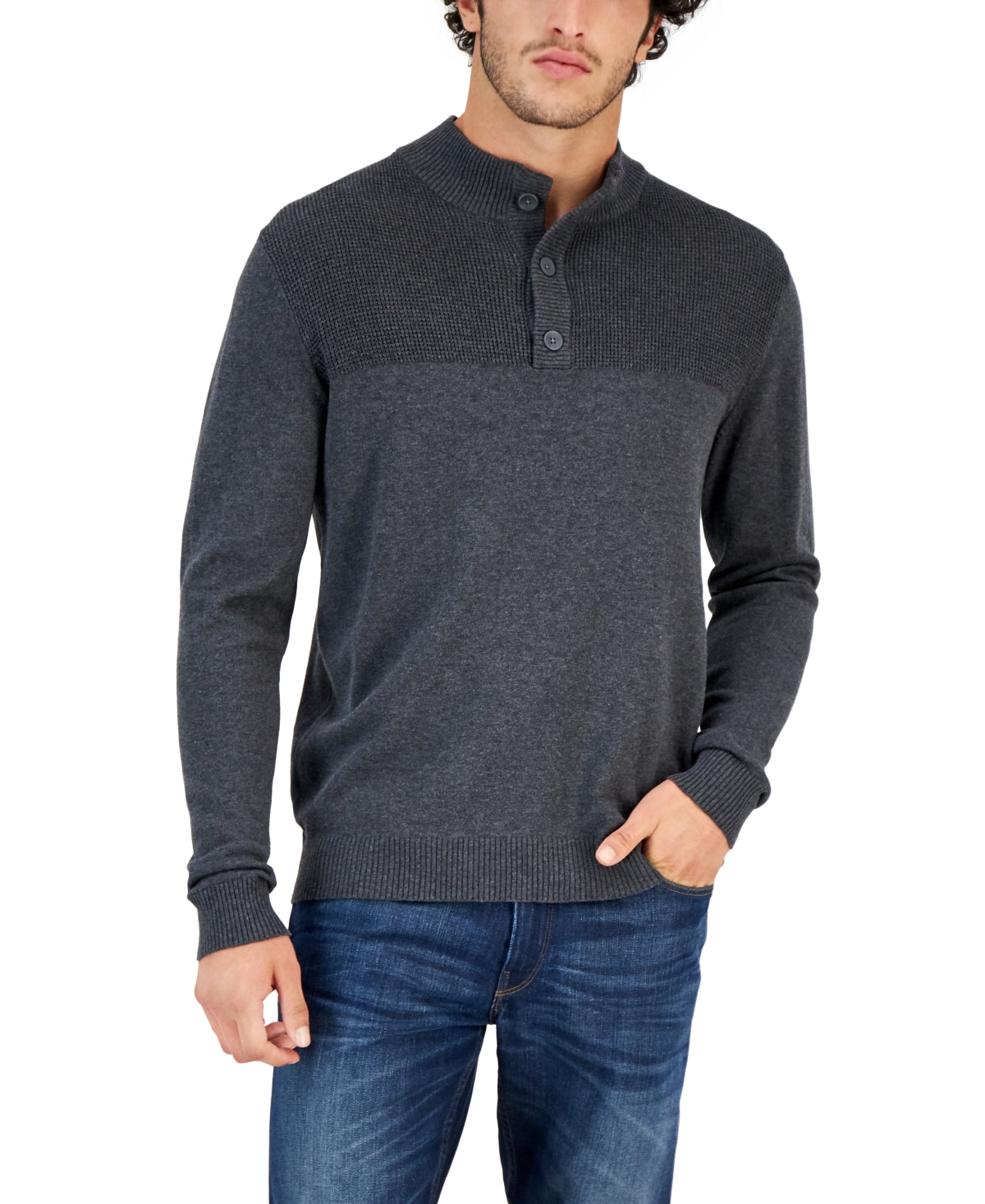 Club Room Men's Charcoal Heather Sweater Dark Gray XXL