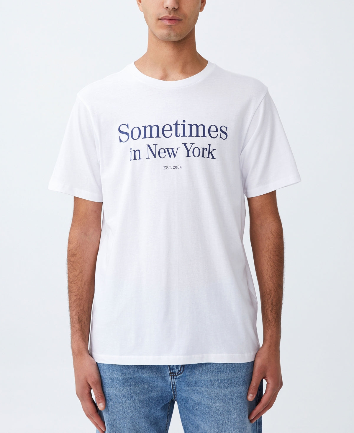 Cotton On Men's Tbar Text Short Sleeve T Shirt White XL