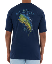 Guy Harvey Mens Cotton Logo Tshirt  Blue Medium