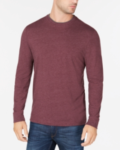 Club Room Mens Doubler Crewneck T-Shirt Red Plum Medium