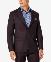 Tallia Mens Classic Fit Wool Suit Jacket Burgundy 36S