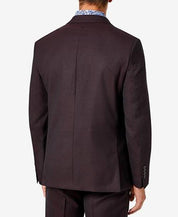 Tallia Mens Classic Fit Wool Suit Jacket Burgundy 36S