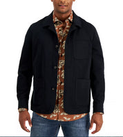 Alfani Men's Black Solid Button Down Shirt Jacket  XXL