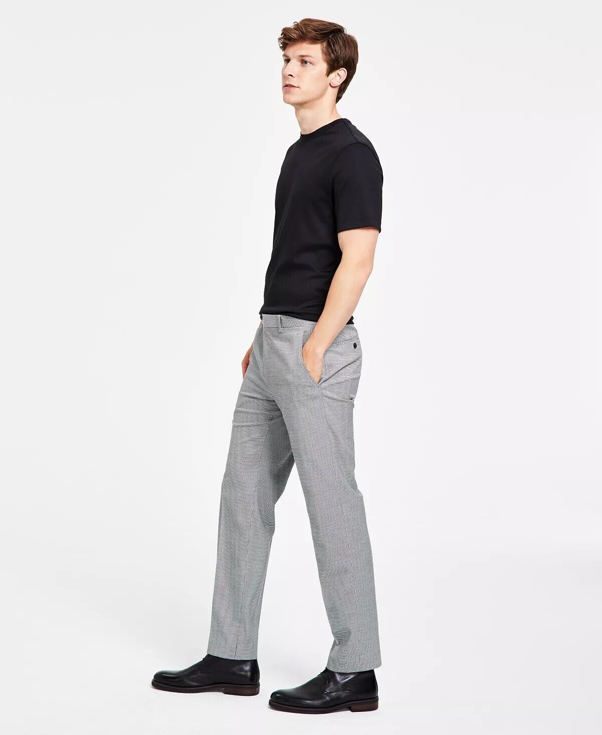 ALFANI Men's Slim-Fit Black & White Check Suit Dress Pants 34 x 34