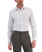 Alfani Mens Button Down Dress Shirt White Lavender 17 17.5  34 35