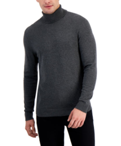 Alfani Mens Tucker Otto Turtleneck Sweater Charcoal Heather 2XL