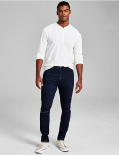 And Now This Men's Pearson Skinny-Fit Stretch Jeans Dark Wash Blue 30 x 32