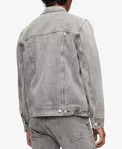 CALVIN KLEIN Men's Relaxed-Fit Palmer Gray Utility Trucker Jacket Large Grey