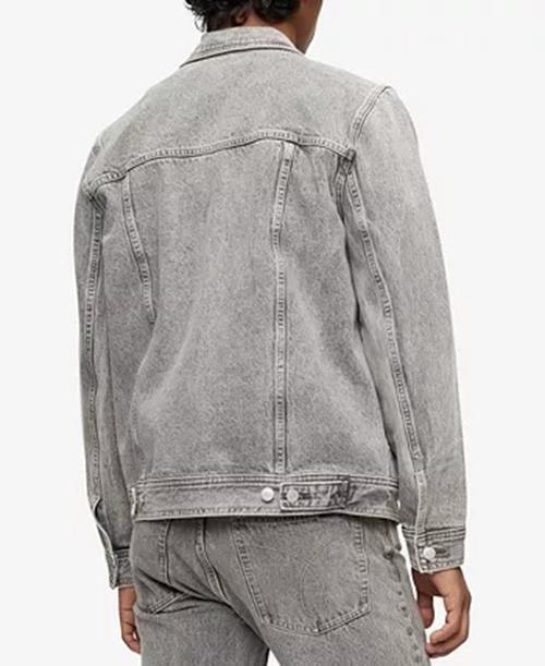 CALVIN KLEIN Men's Relaxed-Fit Palmer Gray Utility Trucker Jacket Large Grey