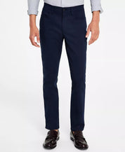 Calvin Klein Mens Slim fit Casual Pants 34 / 32 Navy Blue Solid