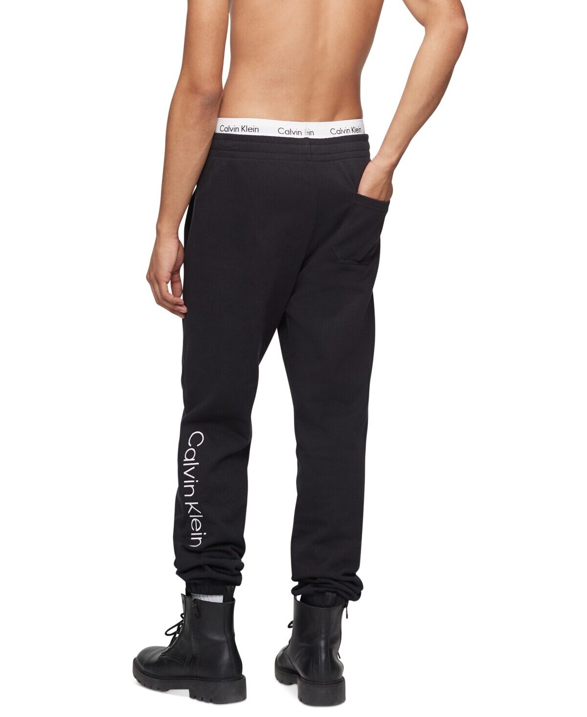 Calvin Klein Mens Regular-Fit Embroidered Black Beauty Jogger Sweatpants 2XL