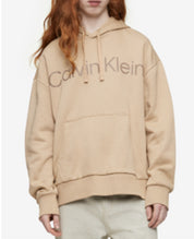 Calvin Klein Men's Relaxed Fit Sweatshrit Logo Print Hoodie Travertine Beige 2XL