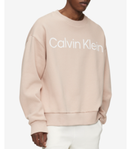 Calvin Klein Men's Relaxed Fit Logo-Print Rugby Tan Large