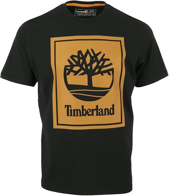 Timberland Mens Short Sleeve Logo T Shirt Black 2XL