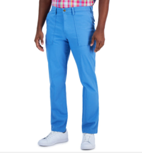 Club Room Men's Classic Fit Solid Chore Pants Pacific Coast Blue 34 x 30