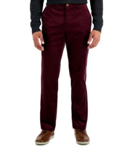 Club Room Mens Corduroy Pants Red Plum 32 x 30