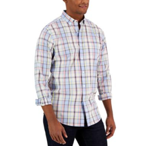 Club Room Mens Hardcastle Long Sleeve Button Down Shirt Pale Ink Blue Small