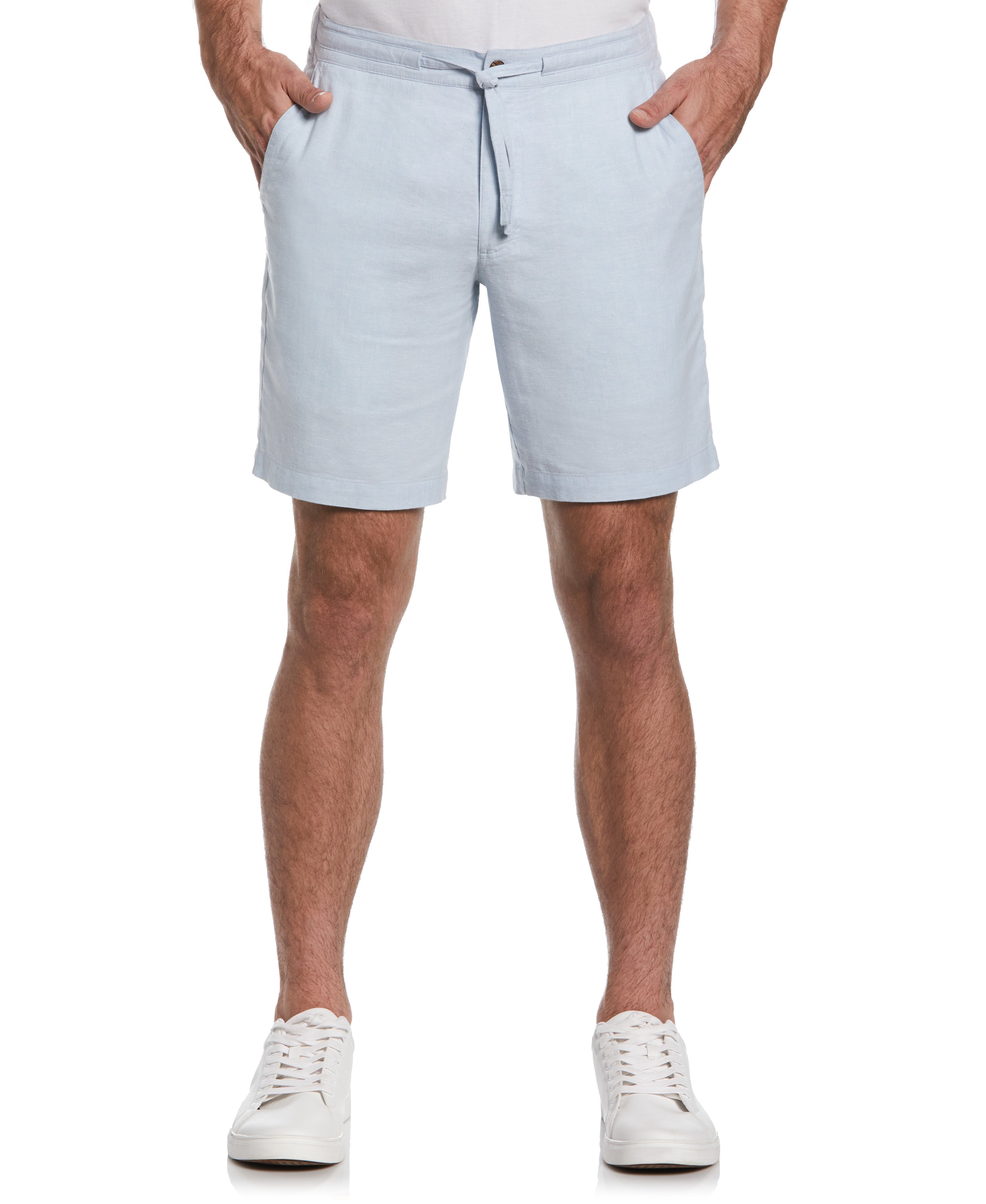 Cubavera Men's Linen Blend Cross Dye Shorts Cerulean Blue Large