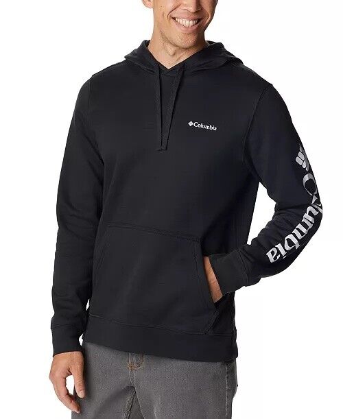 Columbia Men's Sleeve Logo Trek Hoodie Sweatshirt XL Black