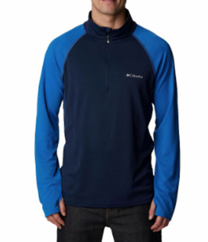 Columbia Mens Narrows Moisture-Wicking UPF Pullover Navy/Dark Mountain Small
