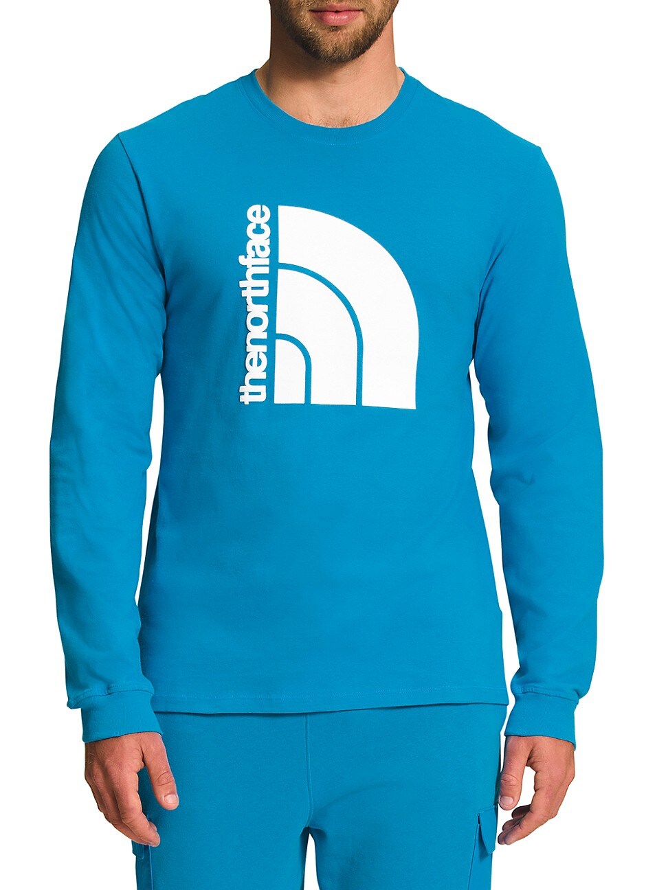 The North Face Men's Coordinates Long-Sleeve T-shirt in Acoustic Blue Medium