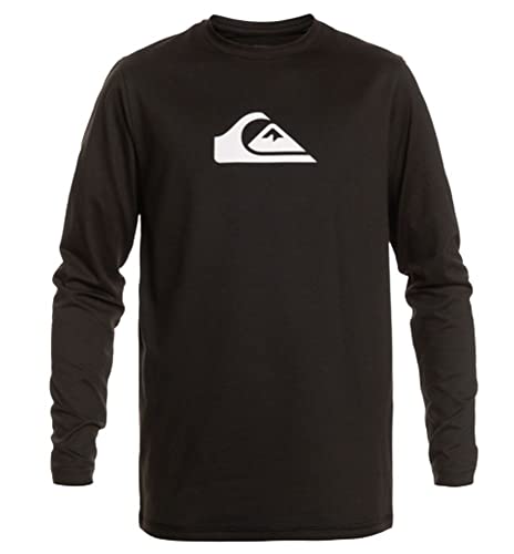 Quiksilver Mens Regular fit Long Sleeve Graphic T-Shirt Shirt XL Black Solid