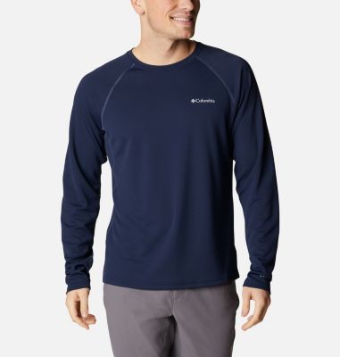 Columbia Men's Narrows Pointe Moisture wicking Longsleeve T shirt  Navy Small