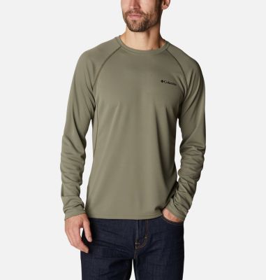 Columbia Men's Moisture-Wicking UPF 40 Long-Sleeve T-Shirt Large Green Olive
