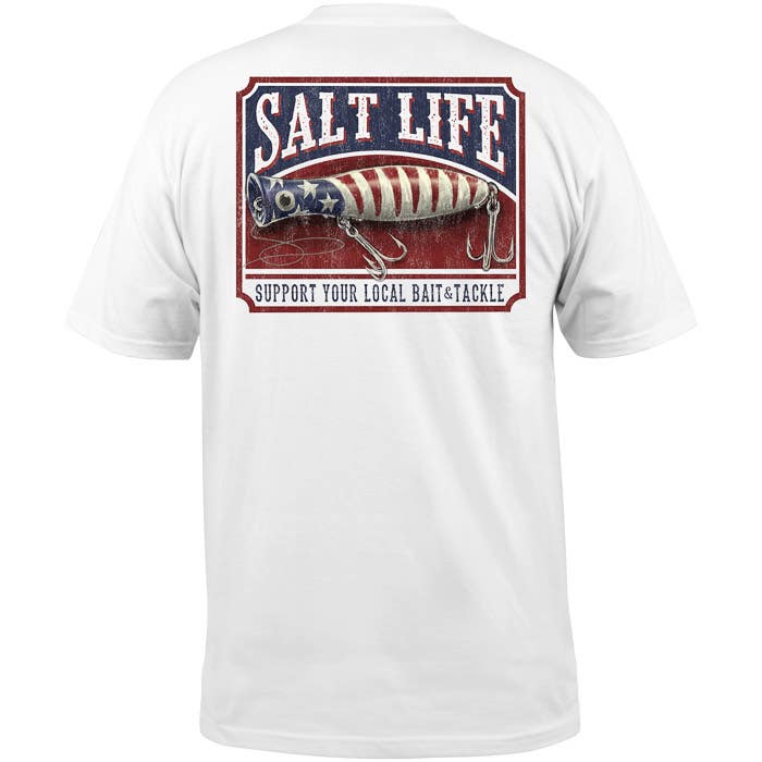 Salt Life Mens Local Star Short Sleeve Pocket T Shirt White Small