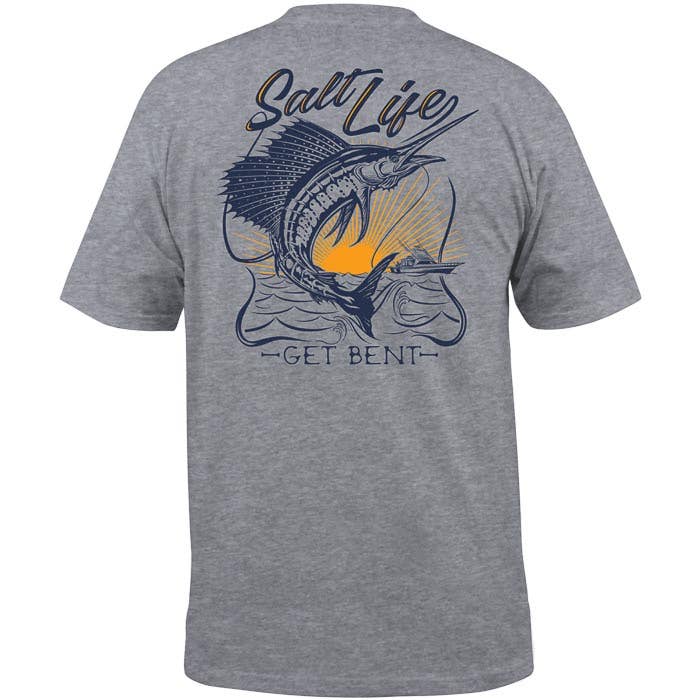 Salt Life Mens Golden Hour Short Sleeve Pocket T Shirt XL Grey