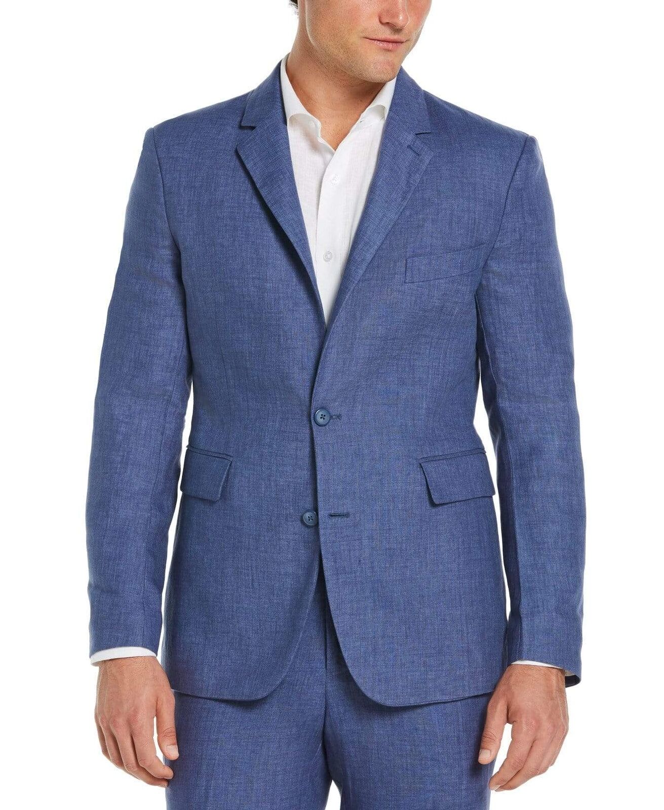 Cubavera Mens Classic-Fit Solid Delave Sport Coat Navy Peony XL