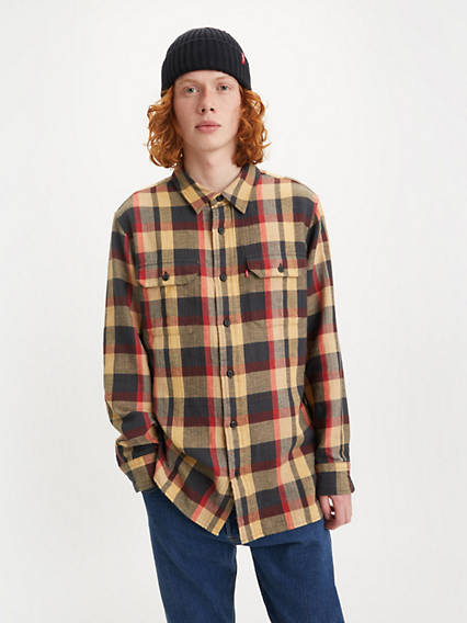 Levis Men's Classic Plaid Shirt Medina Curry XL