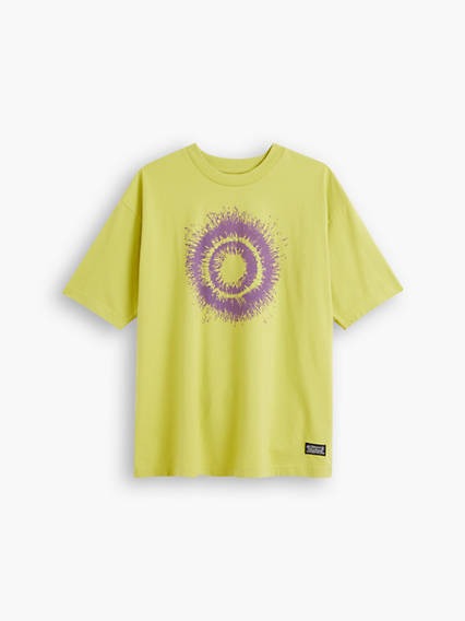 Levis Mens Skate Relaxed Fit Graphic Boxy T-shirt Medium Black Hole Green Purple