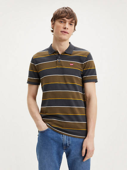 Levis Mens Housemark Regular Champ Short Sleeve Polo Shirt  Dark Olive Medium