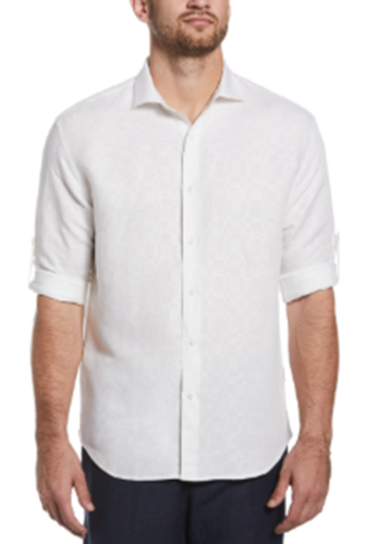 Cubavera Mens Tonal Shirt Brilliant White 2XL