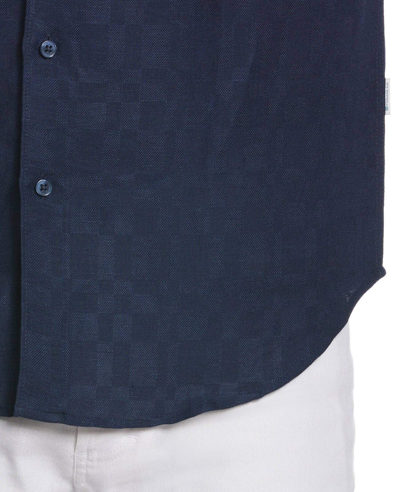 Cubavera Mens Tonal Button Down Shirt Dress Blue Large