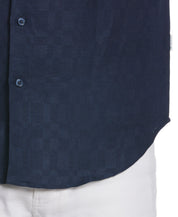 Cubavera Mens Tonal Button Down Shirt Dress Blue Large