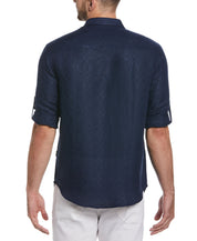 Cubavera Mens Tonal Button Down Shirt Dress Blue Large