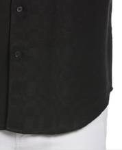 Cubavera Mens Tonal Shirt Brilliant Jet Black Large