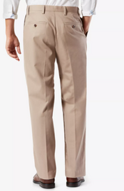 Dockers Big & Tall Easy Classic Pleated Khaki Stretch Pants Dark Beige 38 x 36